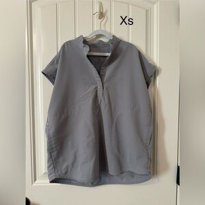 Gray Short Sleeve Blouse